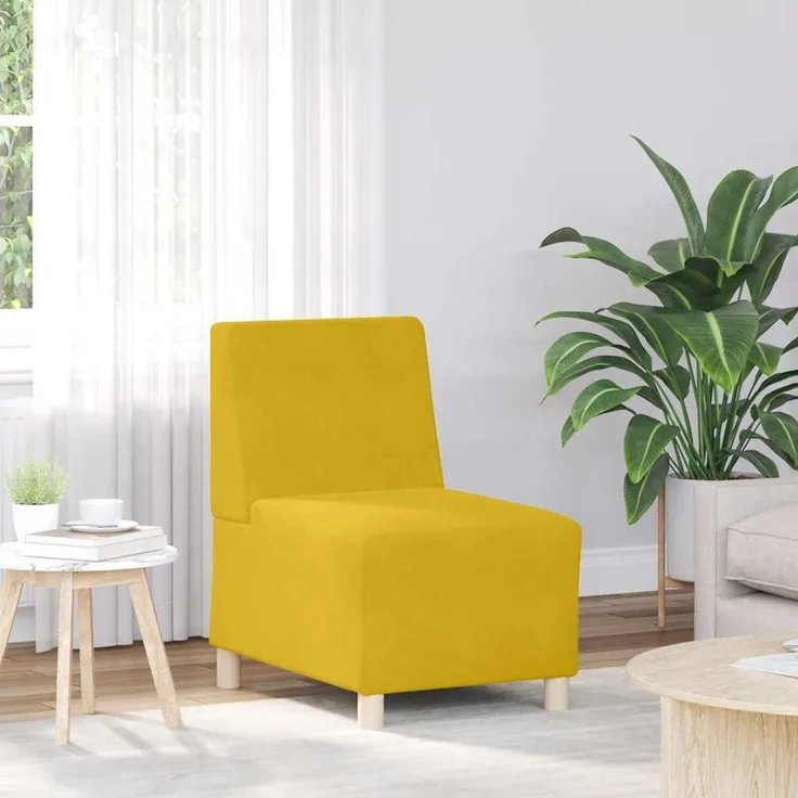 vidaXL Modulares Sofa ohne Armlehnen Gelb 55 cm Samt 4108486
