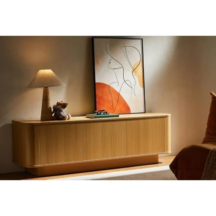 riess-ambiente TV-Board VALHALLA WOOD 160cm natur – Eiche, Furnier, Push-to-open, modern (Einzelartikel, 1 St), edles Lowboard mit Stauraum (4 Fächer) – ideal für moderne Wohnzimmer – Bild 2