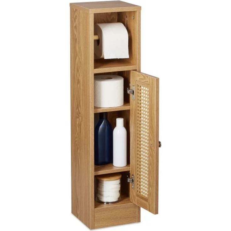 Relaxdays Toilettenpapierhalter stehend Holzoptik – Bild 1