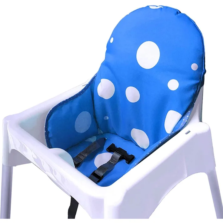 ZARPMA Sitzbezüge Kissen Kompatibel für Ikea Antilop Hochstuhl, Waschbar Faltbarer Baby Hochstuhl Bezug Kinder Sitz Covers Stuhlkissen (Meeresblau)