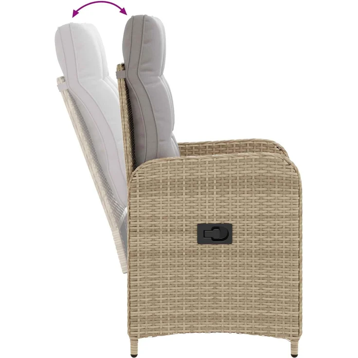 vidaXL Verstellbarer Gartenstuhl Beige und Hellgrau 42027154 – Bild 8