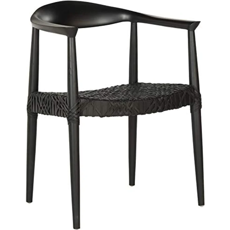 Safavieh Böhmisch Hölzernes Armlehnstuhl, in Schwarz und Schwarz – Bild 2