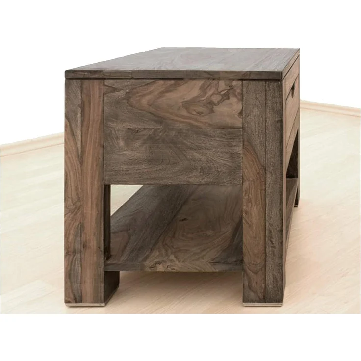 Nachttisch Sheesham 50x35x45 grau geölt NATURE GREY #91 – Bild 6