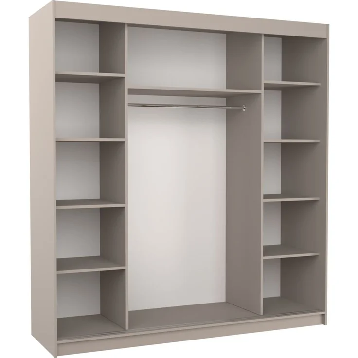Schiebetürenschrank Schrank Nr. 430 in Cashmere matt- Spiegel 200 x 215 x 58 cm – Bild 2