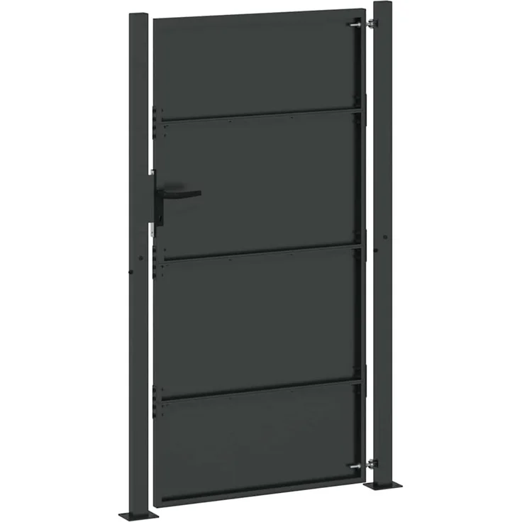 vidaXL Gartentor Schwarz 105 x 205 cm Pulverbeschichteter Stahl 42015908 – Bild 6