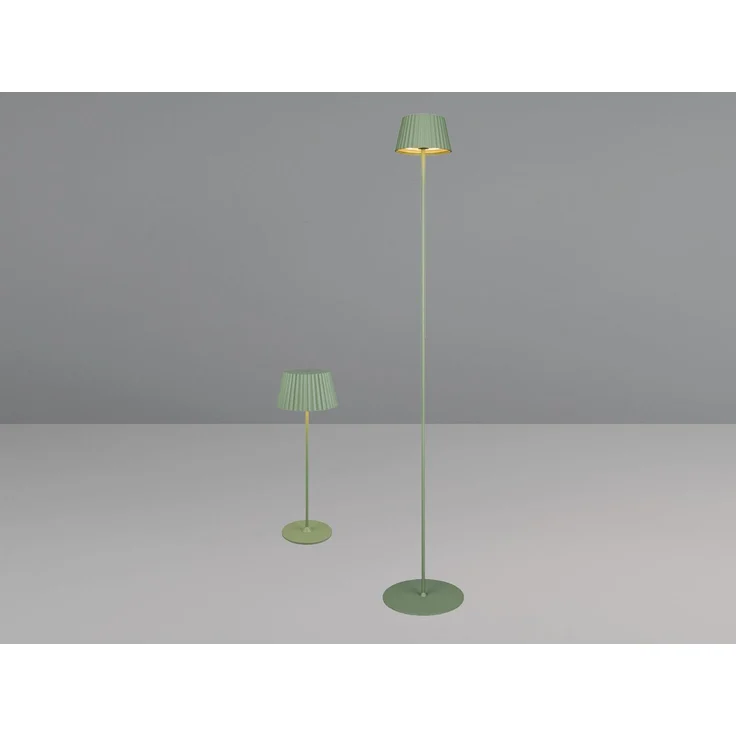 SET: Kleine Akku Stehlampe 123cm & Tischlampe 39cm für Outdoor kabellos Grün – Bild 3
