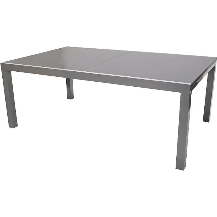 Großer Gartentisch Ausziehtisch Glas/Aluminium grau ausziehbar 180-240 cm – Bild 2
