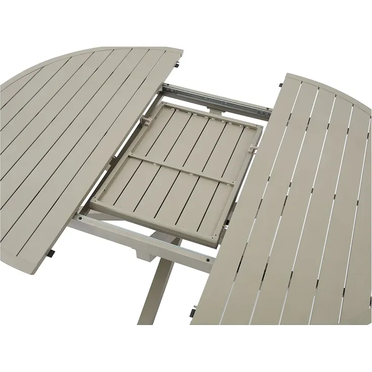 Vente-unique - YOHA Gartenessgruppe Metall Schokoladenbraun - B 150 cm x H 75 cm x L 204 cm – Bild 4