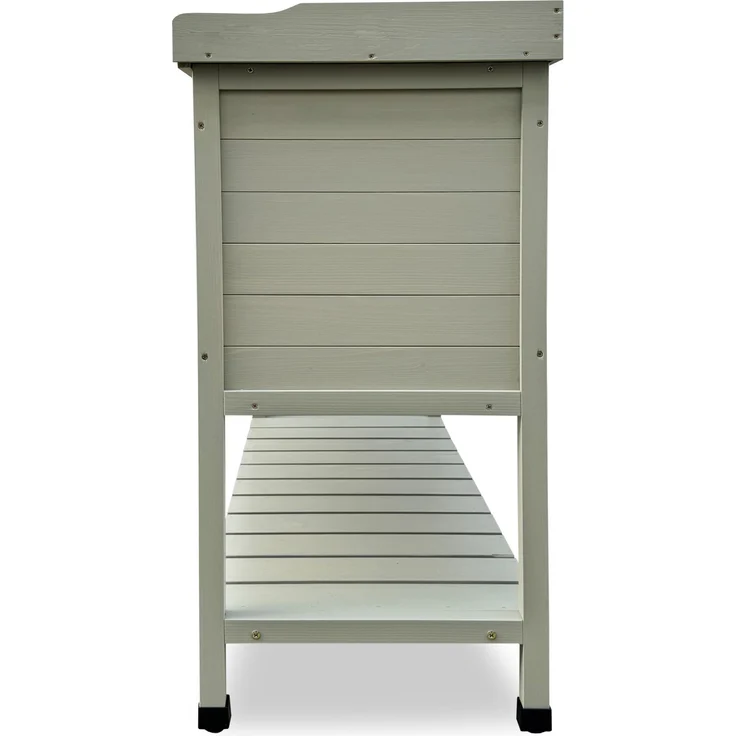 HABAU Pflanztisch mit Unterschrank und Ablage aus Holz, Grau, 98 x 48 x 97,5 cm – Bild 3