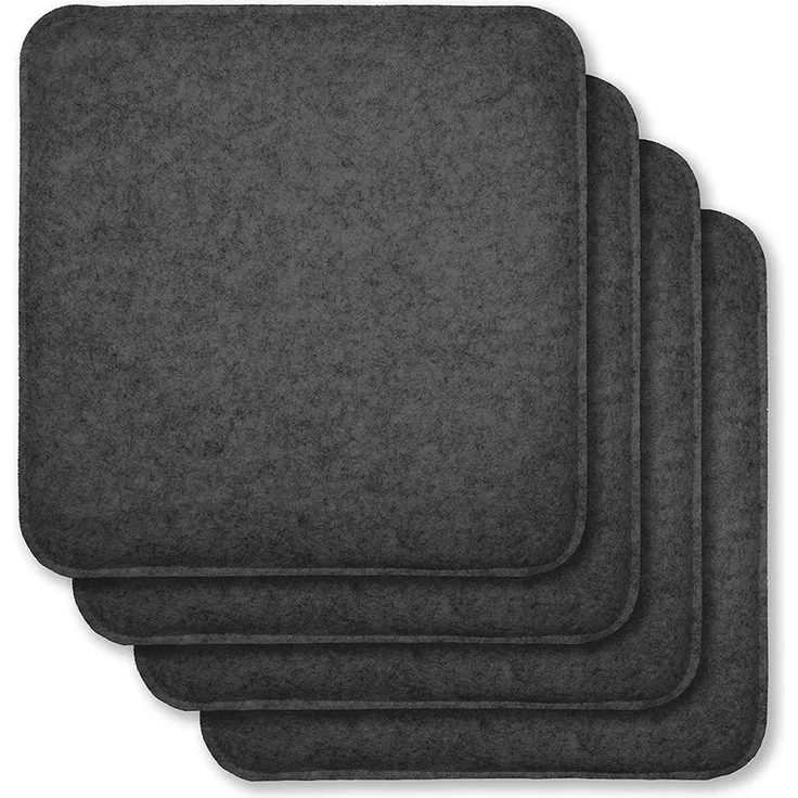 Dynamic 24 Rubberneck Filz Sitzkissen, Dunkelgrau, 4 Stück (1er Pack), eckig
