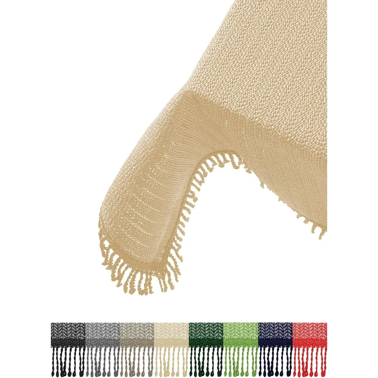 Brandsseller Gartentischdecke 130x160 cm Tischdecke mit Fransen Outdoor Tischtuch rechteckig Weichschaum für Garten, Terrasse, Balkon wetterfest rutschfest - Creme