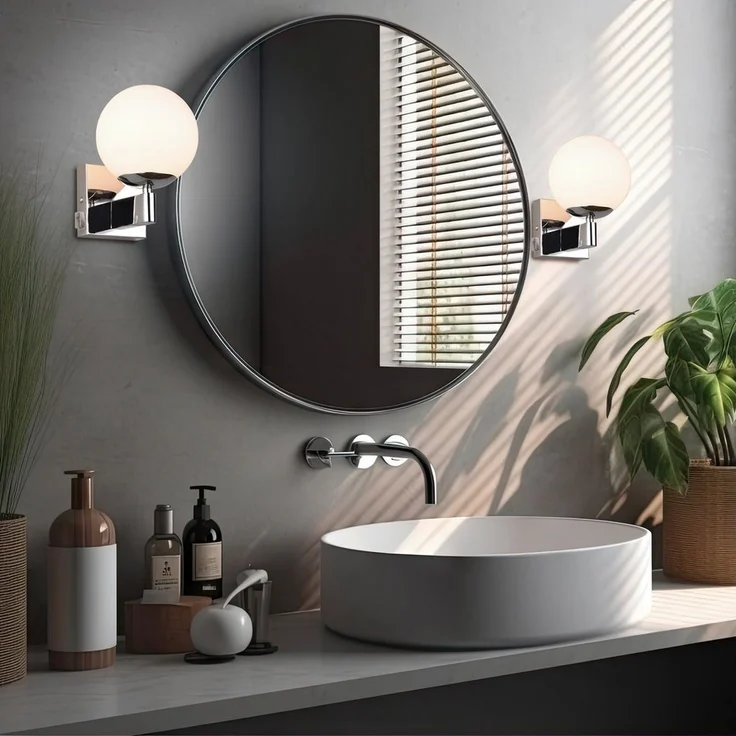 TRIO Leuchten Wandleuchte KULA, Badezimmer Wandlampe, exkl. 1x E14 max 10W, mit Schalter, IP44, Ein-/Ausschalter, Leuchtmittel wechselbar, warmweiß - kaltweiß, Badlampe, Badleuchte mit Glasschirm Ø 14cm, chromfarbig, Kippschalter – Bild 2
