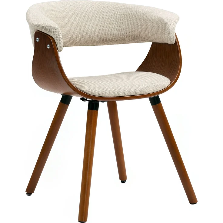 HOMCOM Esszimmerstuhl, Polyester, Schaumstoff, Beige, 62L x 55B x 75H cm – Bild 1