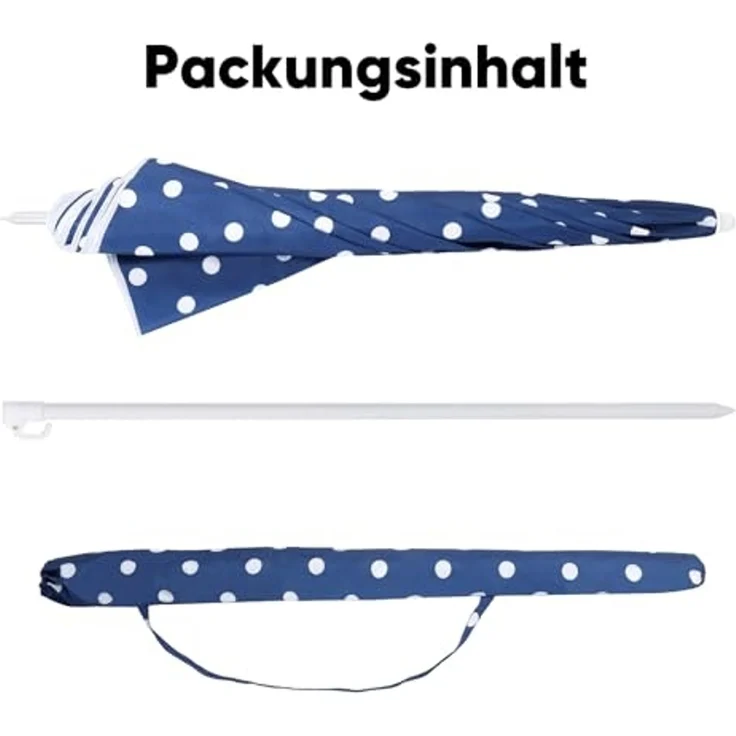 Sekey Sonnenschirm Ø 160 cm Balkonschirm Rund Strandschirm Sonnenschirm mit Schutzhülle, LxB: 160,00x160,00 cm, Neigungswinkel verstellbar, Höhe verstellbar, mit Tragetasche – Bild 4