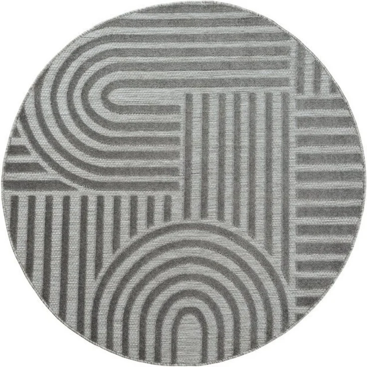 Sanat Teppich Berlin, rund, Höhe: 6 mm, In -und Outdoor geeignet, Außenbereich,Terasse, Balkon, modern – Bild 4