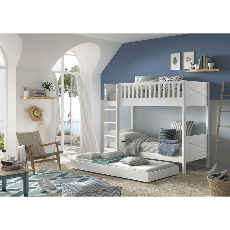 Etagenbett Karyl 208x105x175 Hochbett Massivholz Weiß – Bild 3