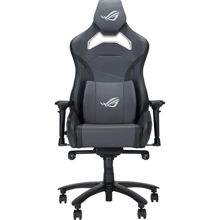 ASUS ROG Chariot X Core Gaming-Stuhl (verstellbare Kopfstütze, 4D-Armlehnen, Memory-Foam, Premium-PU-Leder, Klasser 4 Gaslift) grau