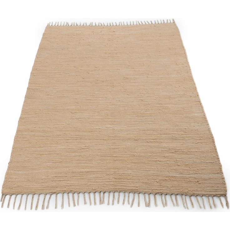 carpetfine Teppich Kelim Chindi uni, auch als Läufer, rechteckig, Höhe: 5 mm, Wendeteppich, reine Baumwolle, handgewebt, Uni-Farben, mit Fransen – Bild 2
