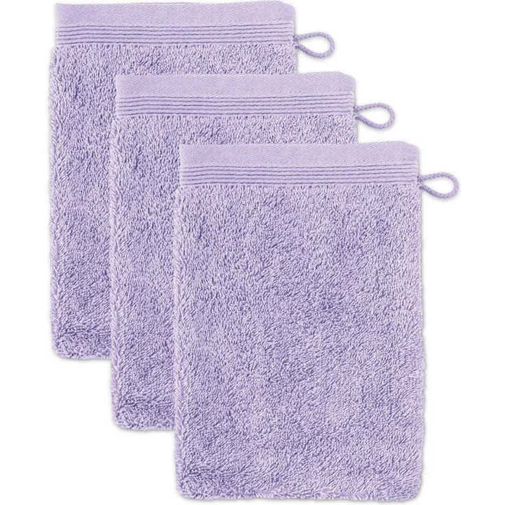 Möve Superwuschel Waschhandschuh 15x20 cm aus 100% Baumwolle, Lilac 3er Set – Bild 4