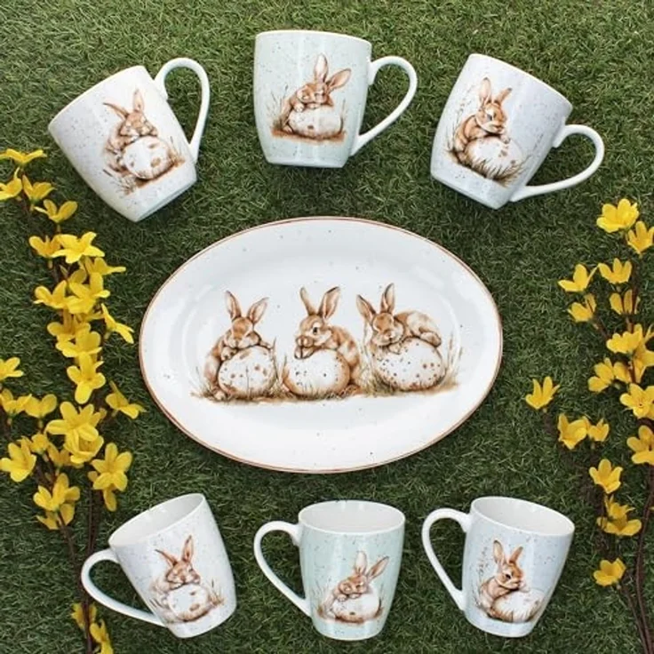 Ritzenhoff & Breker Becher Ritzenhoff Jumbobecher Bunny weiß 400 ml Porzellan Hase Oster-Geschirr, Porzellan – Bild 7
