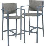 Outdoor-Barstuhl 2er Set Avise Aluminium Dunkelgrau [casa. pro]