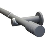 Gardinia Gardinenstangen-Set Elba Zylinder 1-Lauf Ø 16-19 mm Steingrau 120 cm - 210 cm