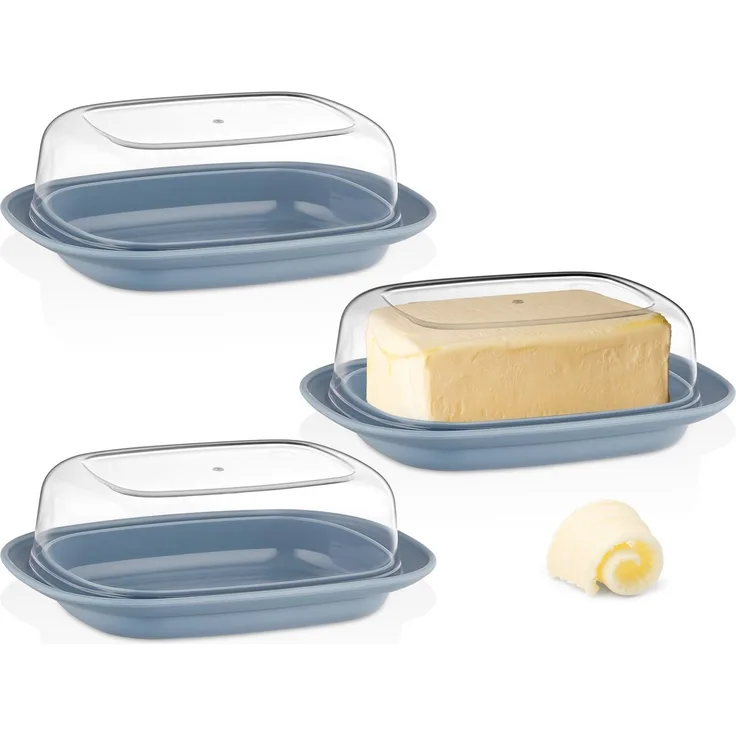 uandu home Butterdose mit Deckel Kunststoff, Butterbehälter, Butter dish, Butterdosen, (Butterschale mit Deckel, Butterdose spülmaschinenfest, Butterbox, Butter Box Dose)