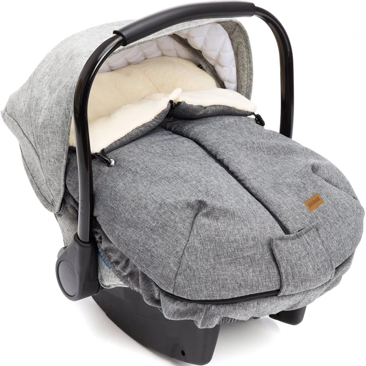 Fillikid Fußsack Sella, Winterfußsack, melange hellgrau, für Babyschalen – Bild 2