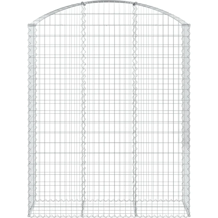 vidaXL Gabione mit Hochbogen 150x50x180/200 cm Verzinktes Eisen 153459 – Bild 3