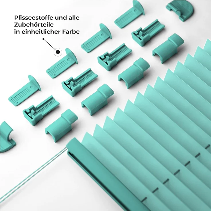 Sonello Plissee Klemmfix ohne Bohren 65x160 cm Türkis Faltrollo Plisseerollo Jalousie für Tür & Fenster Blickdicht Sichtschutz Sonnenschutz Fertifplissee Rollo – Bild 2