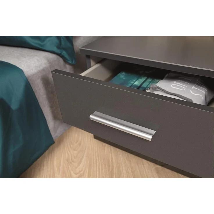 Rauch Möbel Base Nachttisch Nachtkommode, Graumetallic, 2 Schubladen, BxHxT 40 x 36 x 40 cm – Bild 5