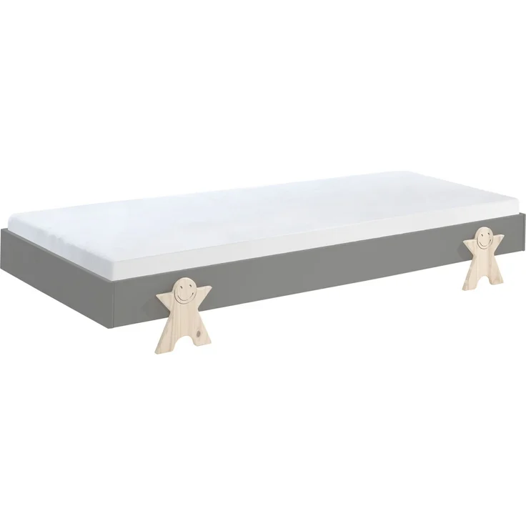 Stapelbett Karlene 204x94x28 Kinderbett MDF Grau – Bild 2