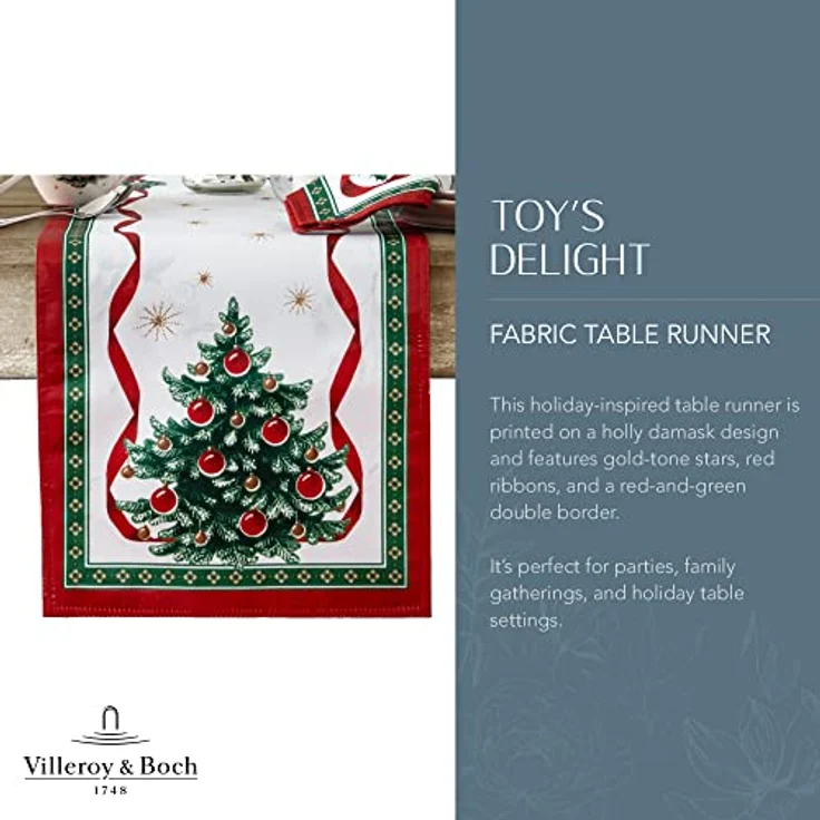 Elrene Home Fashions Villeroy & Boch Toy's Delight Weihnachtstischläufer, Festliche Tischdekoration, 33x178 cm – Bild 3