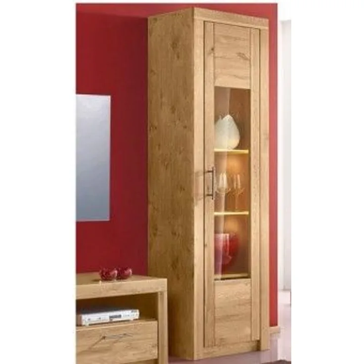 Vitrinenschrank, wildeiche teilmassiv, geölt, ca. 52x191 cm