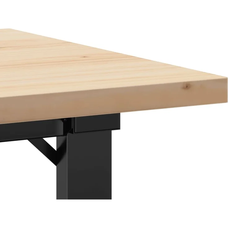 Couchtisch Sofatisch, O-Gestell 80 x 50 x 40,5 cm Massivholz Kiefer & Stahl d329e – Bild 7