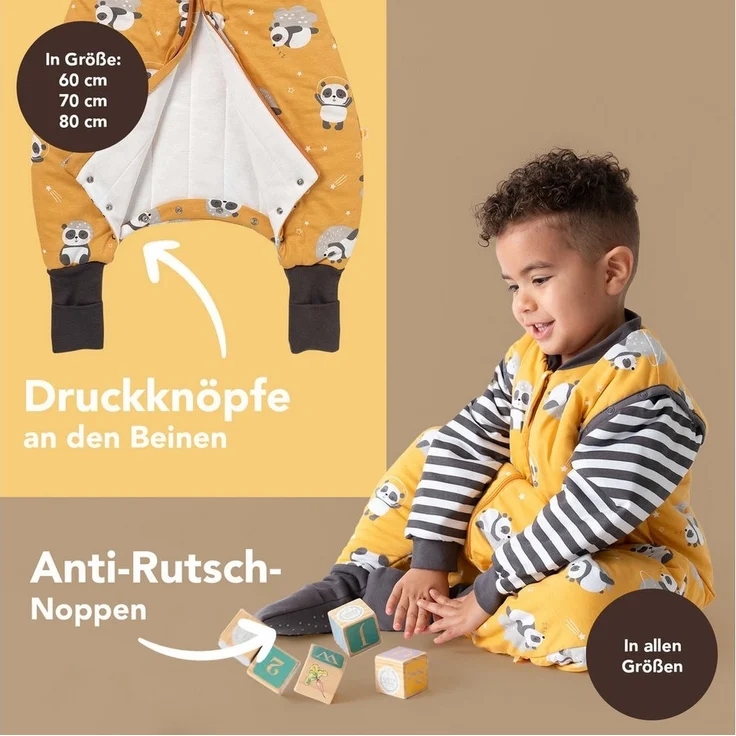 Schlummersack Kinderschlafsack, Schlafsack mit Füßen und umklappbaren Bündchen, 2.5 Tog OEKO-TEX – Bild 2