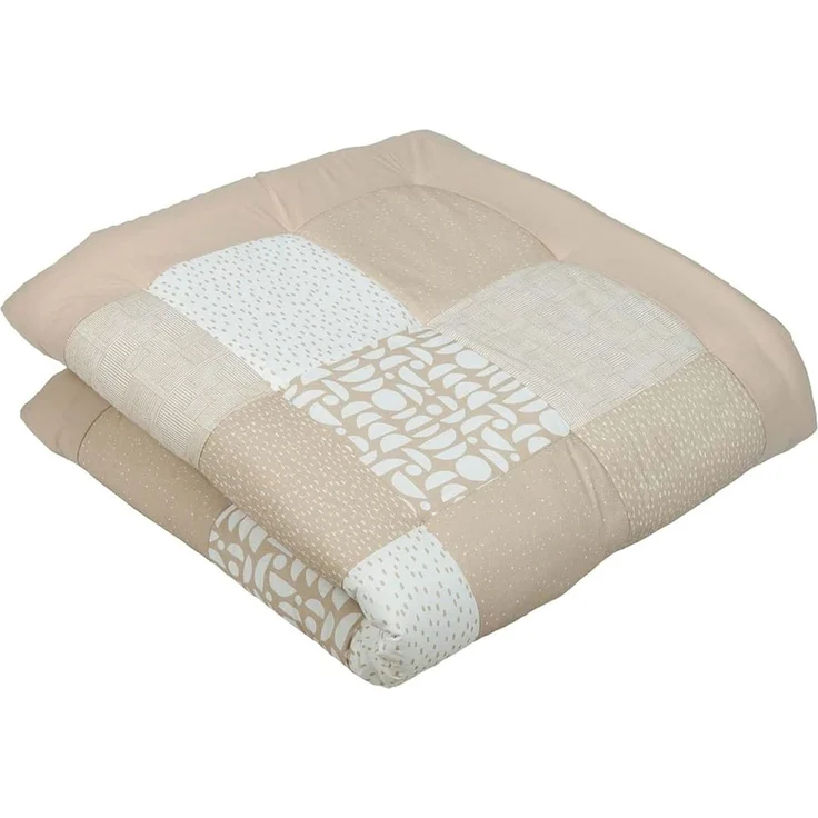 ULLENBOOM ® Krabbeldecke für Baby 120x120 cm, 100% Oeko-TEX Materialien, Made in EU, Dick & weich gepolstert, Sand - ideal als Babydecke & Spieldecke Baby