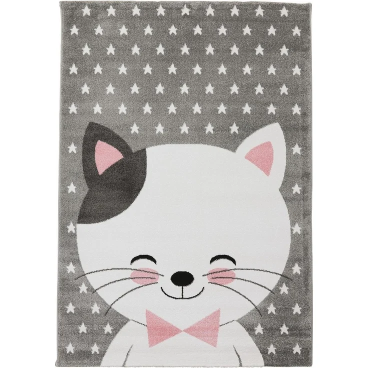 Carpettex Kinderteppich Niedliches Katze design, Rund, Höhe: 11 mm, Kinderteppich Katze Design Rosa Baby Teppich Kinderzimmer Pflegeleicht – Bild 5