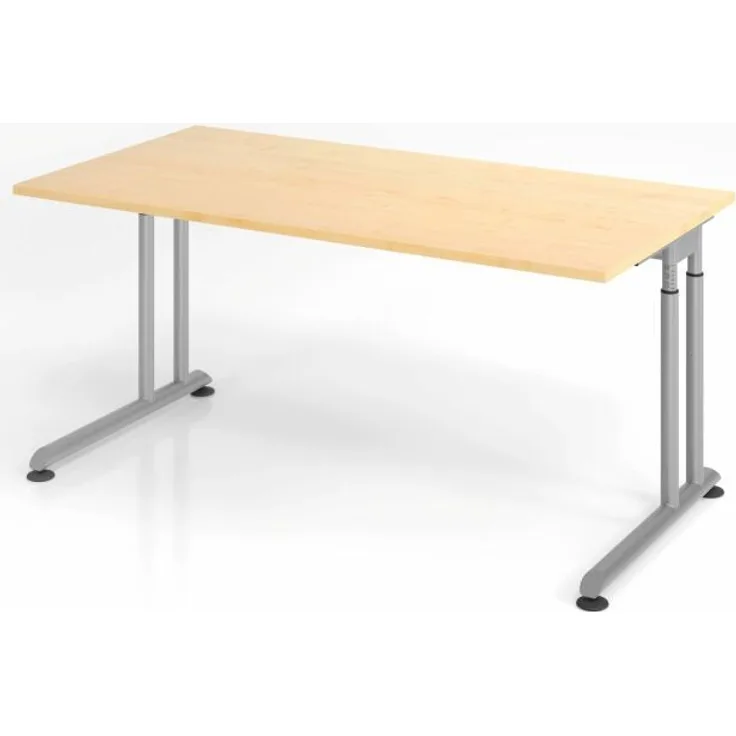 Schreibtisch C-Fuß 160x80 cm Ahorn/Silber