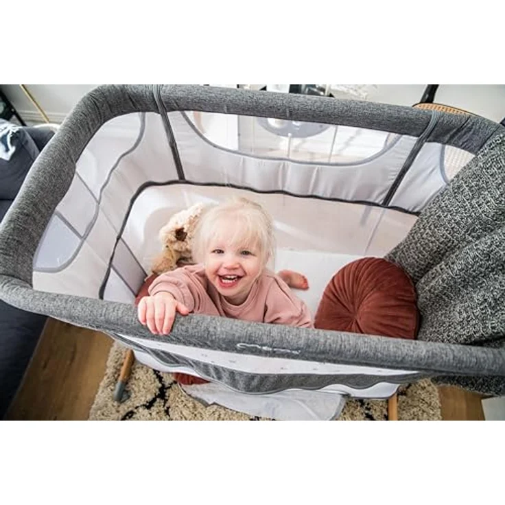 Momi SMARTBED 4-in-1 Kinderbeistellbetten bis 15 kg, Beistellbett für Babys mit Matratze, Höhenverstellbar – Bild 17