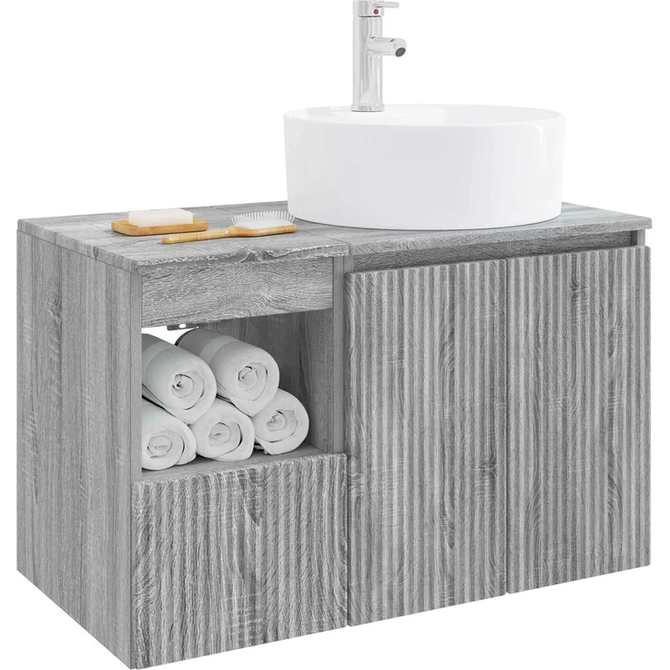 vidaXL Badezimmerschrank-Set 2 stk. Grau Sonoma 79,5 x 44,5 x 82 cm 3404080 – Bild 3