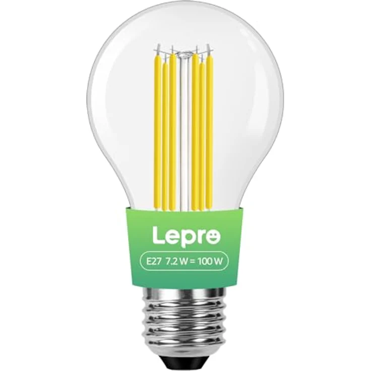 Lepro Energieklasse A E27 LED Warmweiss, 7.2W 1521 Lumen Glühbirne E27, Nicht Dimmbar, A60 Led Birne, 2700 Kelvin Warmweiß, 300° Abstrahlwinkel Energiesparlampe, ersetzt 100W Leuchtmittel, 1 Stück – Bild 2