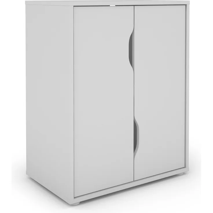 byLIVING Aktenschrank BELFAST / mit viel Stauraum / 2 Türen / Melamin Weiß / B 60, H 76,5, T 37 cm
