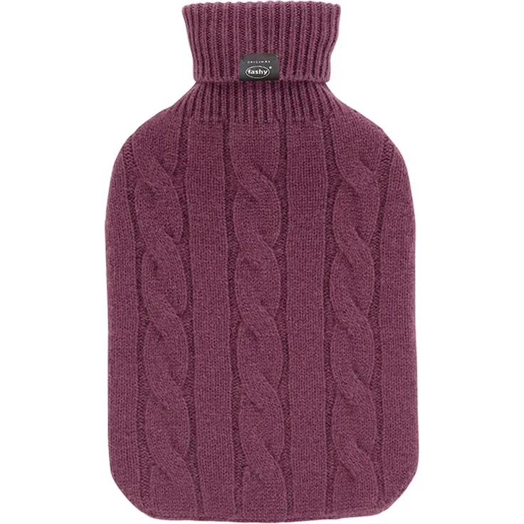 Fashy Wärmflasche Strickbezug aus Kaschmir burgund 2 L