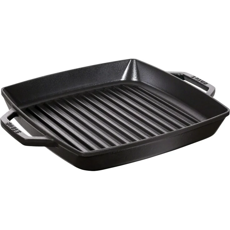 STAUB Gusseisen Grillpfanne mit zwei Griffen, Induktionsgeeignet, Quadratisch, Schwarz, 28 cm – Bild 5