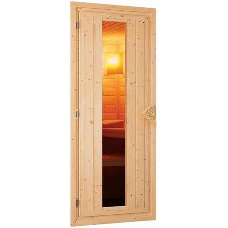 Karibu Sauna Sodin + 9kW Saunaofen mit integrierter Steuerung Energiespartür – Bild 2