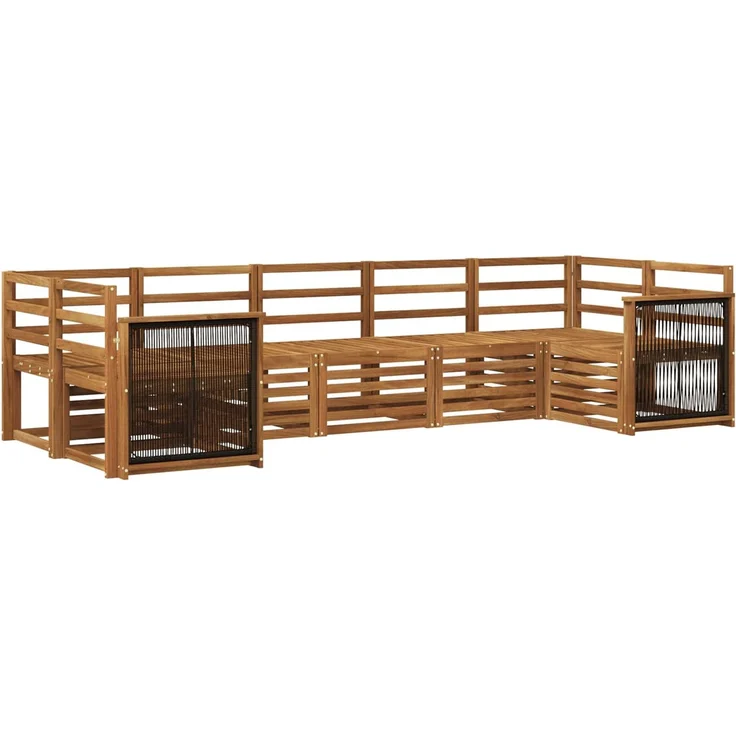 vidaXL Outdoor-Sofagarnitur 7 stk. 7-Sitzer Natur Massivholz Akazie 3384800 – Bild 2
