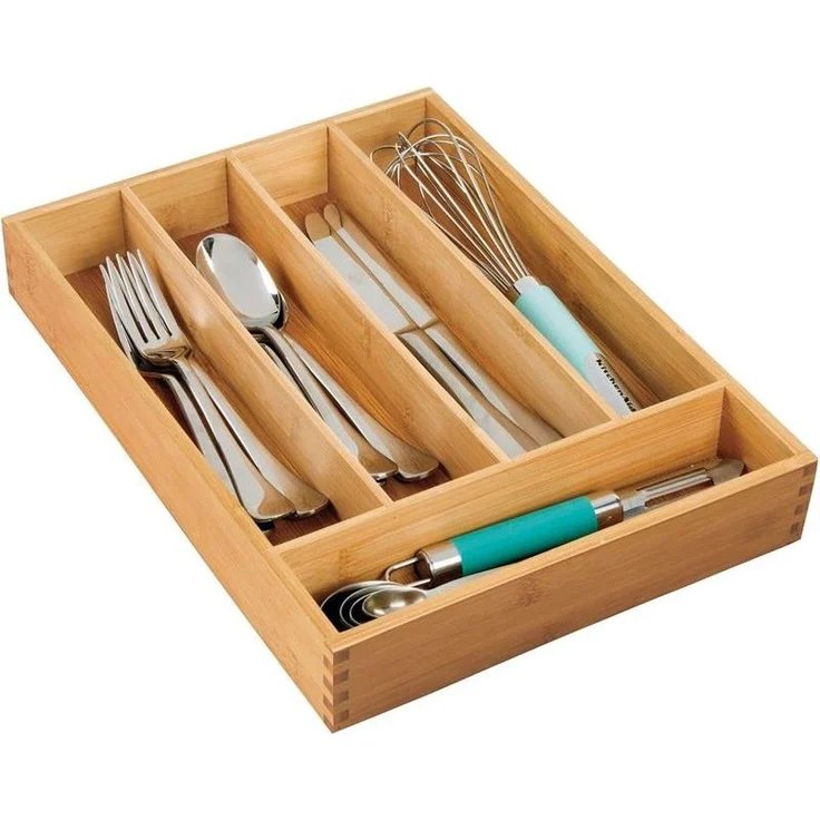 mDesign Schubladeneinsatz Organizer Besteckkasten Bambus Küche – Bild 7