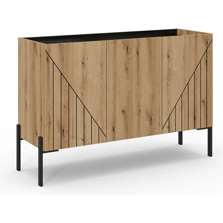 Sideboard B/H/T: 120x81x40 cm in Evoke Oak Nachbildung und schwarz