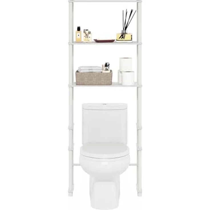 Furinno Turn-N-Tube WC-Platzsparer mit 3 Regalen, Weiß/Weiß – Bild 5